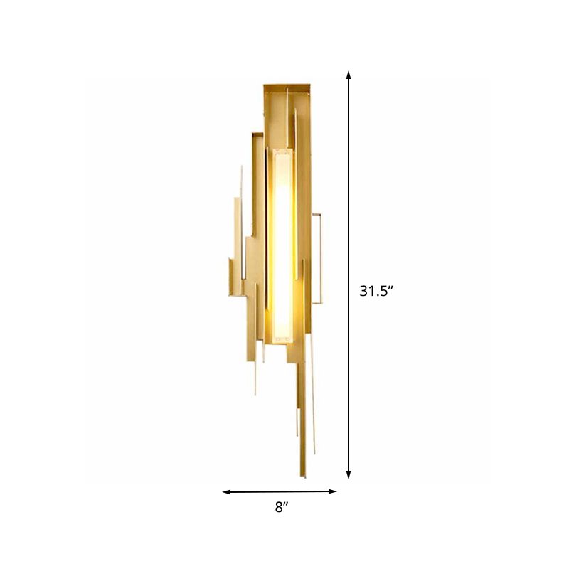 1 Bulb Irregular Shape Sconce Lamp Tradition Metal Wall Lighting Fixture in Brass/Gold with Tip toward Left/Right