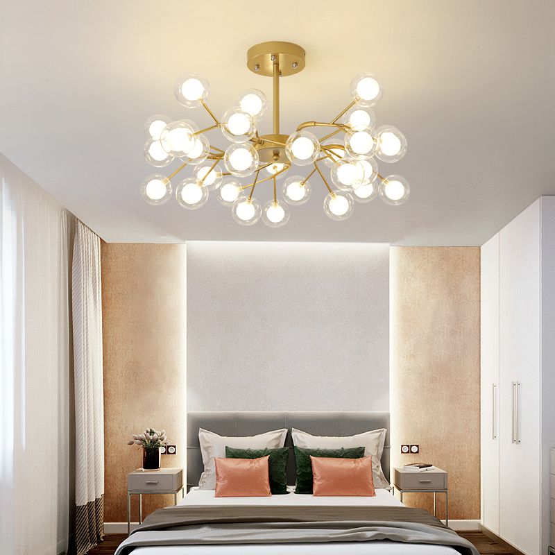 Multi Head Chandelier Light Fixtures Restaurant Glass Hanging Chandelier