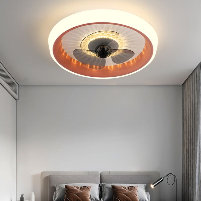 Acrylkreis Deckenventilator Leuchte Leuchte Makkaron LED Flush Mount Leuchte für Schlafzimmer