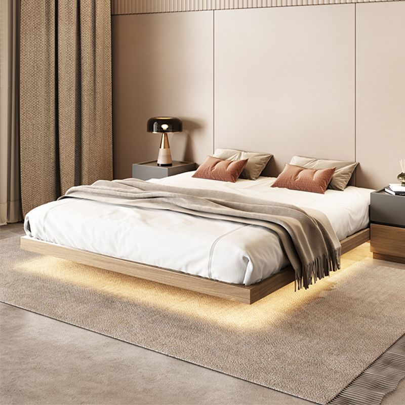 Pine Wood Platform Bed Frame in Natural,78.74 Inch Long with Legs