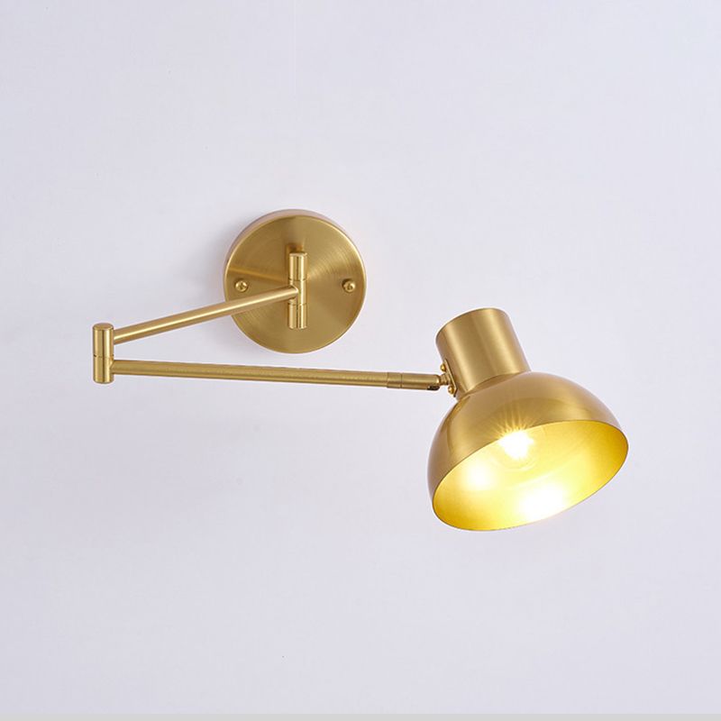 Modern Style Swing Arm Wall Lamp Metal 1 Light Sconces for Bedroom