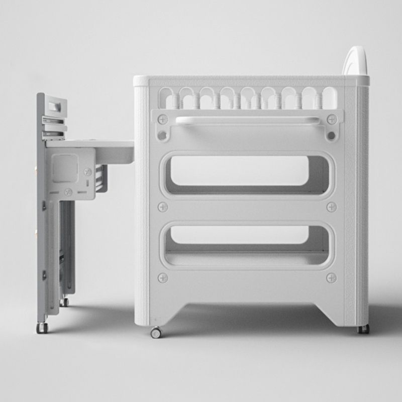 Modern Flat Top Changing Table with Storage White Changing Table with Bathtub and Basket