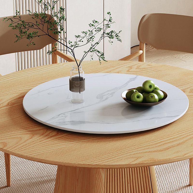 Round Dining Table Set 1/5/7/9 Pcs Ash Solid Wood Dining Table and Arm Chairs