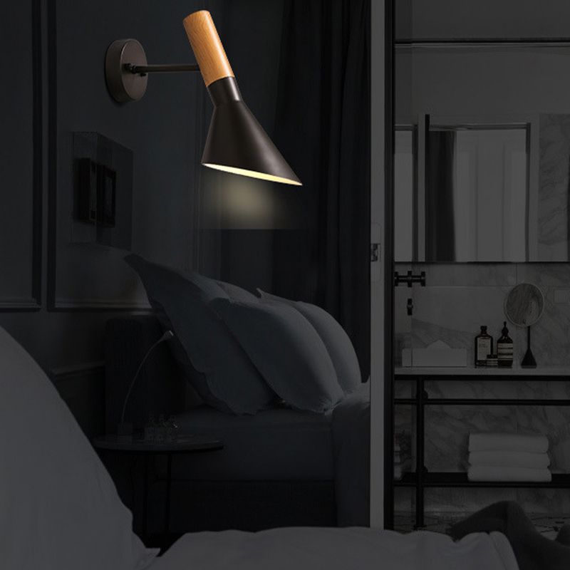 Metal Cone Shape Wall Sconce Modern Style 1 Light Wall Light Fixture