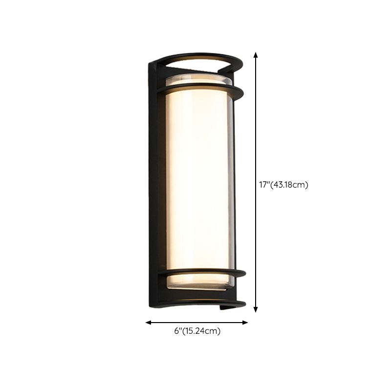 Simple Black Wall Sconce Fixture Half-Cylinder Outdoor Sconce Light
