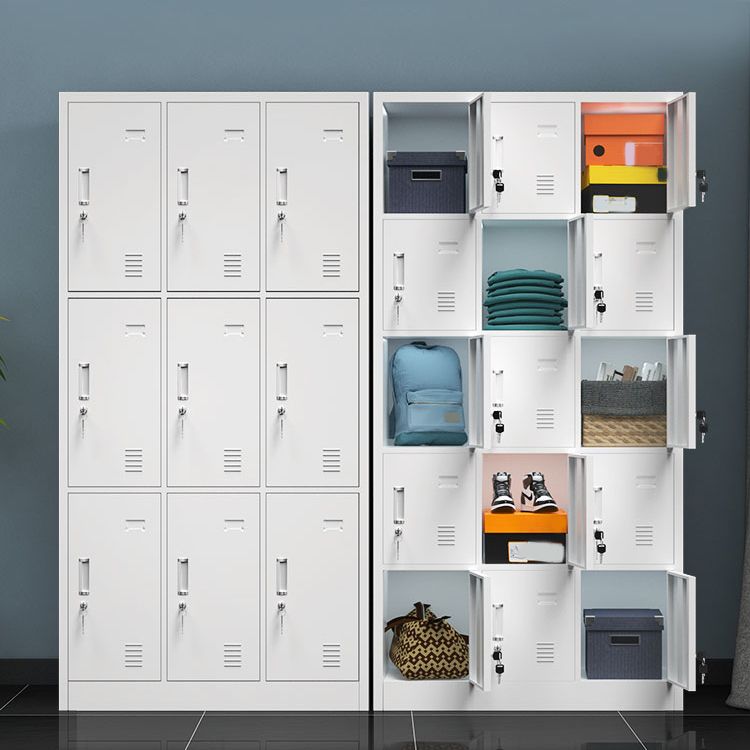 Gray Metal Cabinet for Bathroom Modern Storage Cabinet with Hinged Door