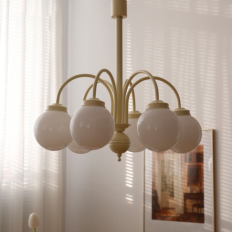 Modern Metal Chandelier Light Fixtures Globe Multi-Head Suspension Lamps for Living Room