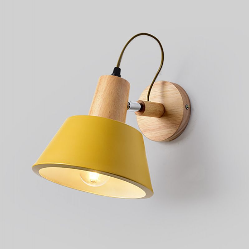 Nordic Style Wall Light Geometry Rotatable Colorful Wall Lamp with Iron Shade for Bedroom