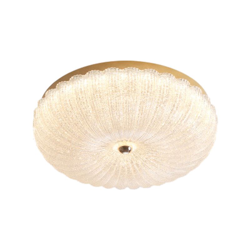 Modern Style Ceiling Mount Light Round LED with Glass Shade for Bedroom