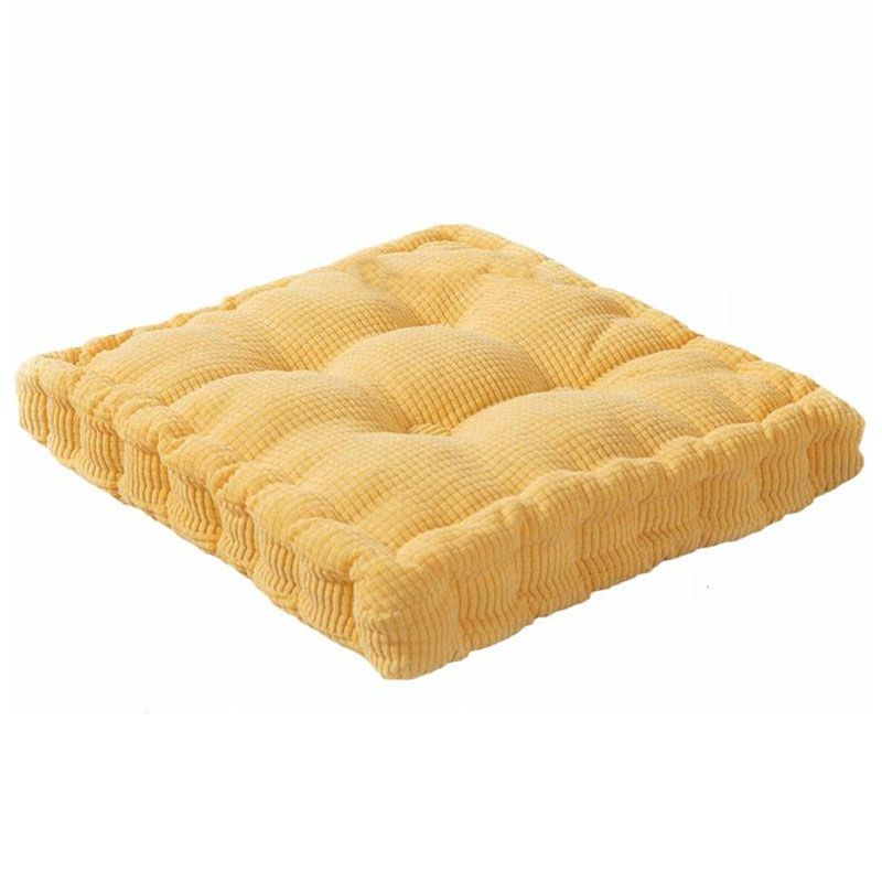 Modern Pouf Ottoman Velvet Tear Resistant Upholstered Tufted Solid Color Square Ottoman