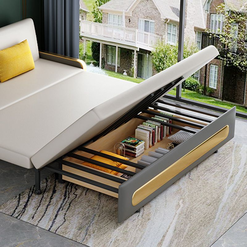 Square Arms Futon Foldable Pillow Included Cushion Back Sleeper Sofa