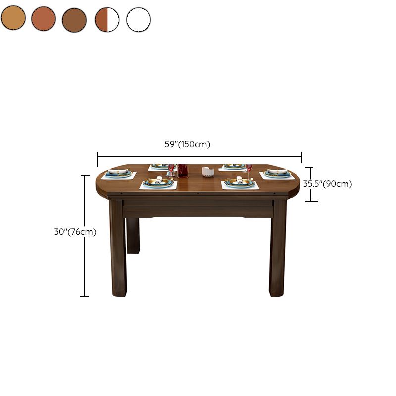 Extendable Dining Table Wood Dining Table for Kitchen Dining Room