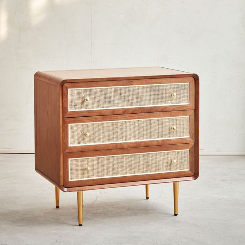 Glam Storage Chest Dresser Solid Wood Storage Chest with Drawers