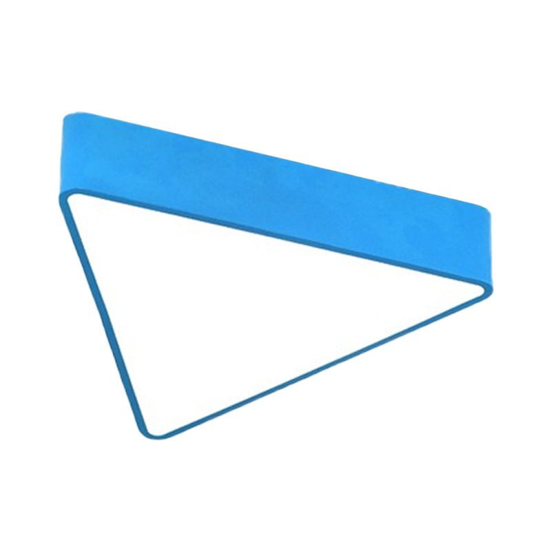 Acrylic Triangle Ceiling Lamp Minimalist LED Flush Mount Lighting Fixture in Red/Yellow/Blue
