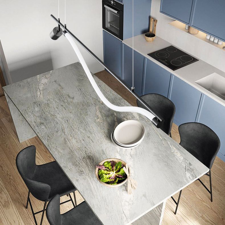 Modern 2-Light Black Kitchen Island Lighting LED Island Pendant Lighting