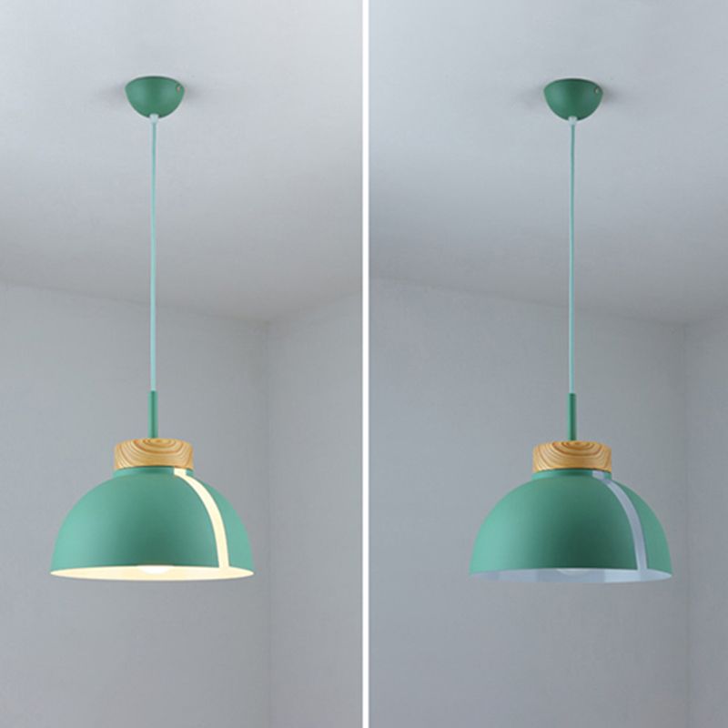 Minimalist Style Pendant Light Fixture Dome Hanging Pendant Lamp with Metal Shade