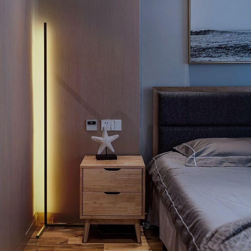 Contemporary Style Linear Shape Floor Lamp Metal Single Light Floor Lamp