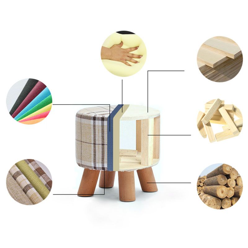Fabric Standard Stool Modern Style Simple Household Footstool