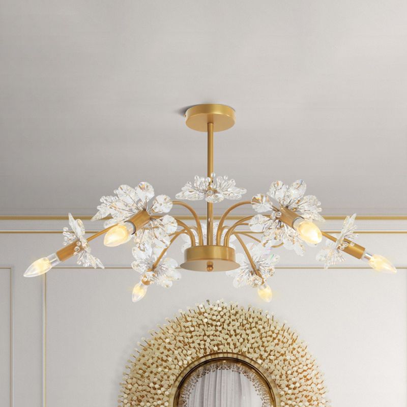 Kit de luz colgante de oro de oro posmoderna 7 cabezas de araña de cristal luz colgante