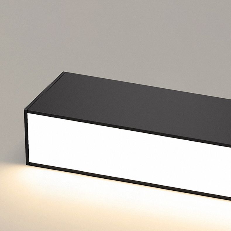 Modern Metal Flush Mount Linear Shape Ceiling Lamp with Acrylic Shade for Living Room