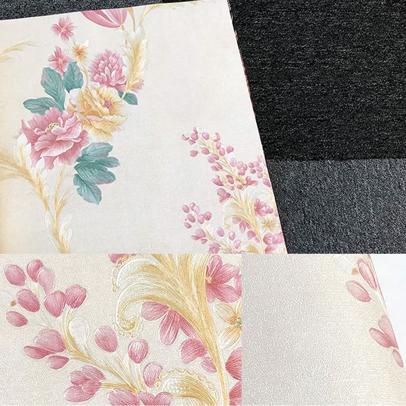 Papier peint à fleurs de 57,1 pieds carrés pour chambre à coucher, décoration murale de branche de pivoine de couleur foncée, résistant à l'humidité