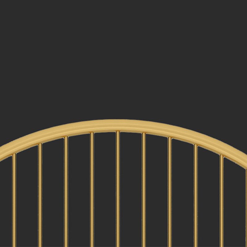 Metal Solid Color Open-Frame Bed Glam Slat Bed With Custom Gold Legs