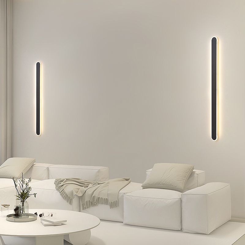 Metal Straight Wall Light Nordic Style 1 Light LED Wall Sconce for Living Room