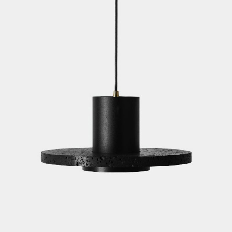 Pendentif de plafond noir moderne Éclairage du roche légère avec 1 lumière