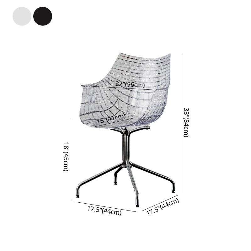 Contemporary Style Dining Chairs Arm Chairs for Kitchen with Metal Legs