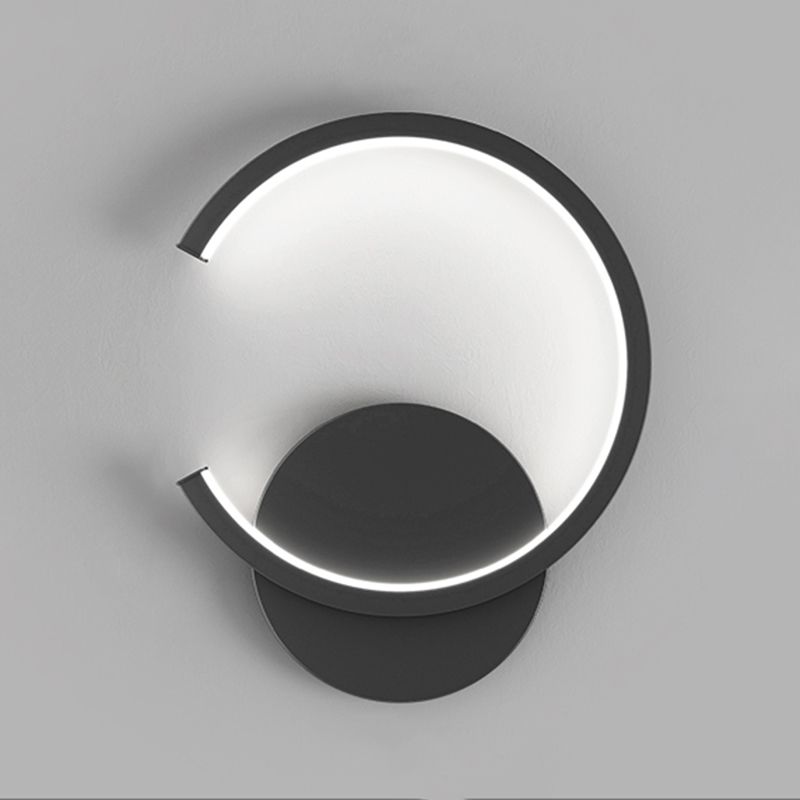 Lampada a monte a parete a forma rotonda a LED Lampada con applique da parete in metallo per camera da letto