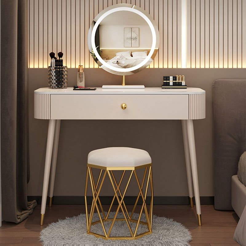 Modern Lighted Mirror Dressing Table Bedroom Makeup Table with Drawer