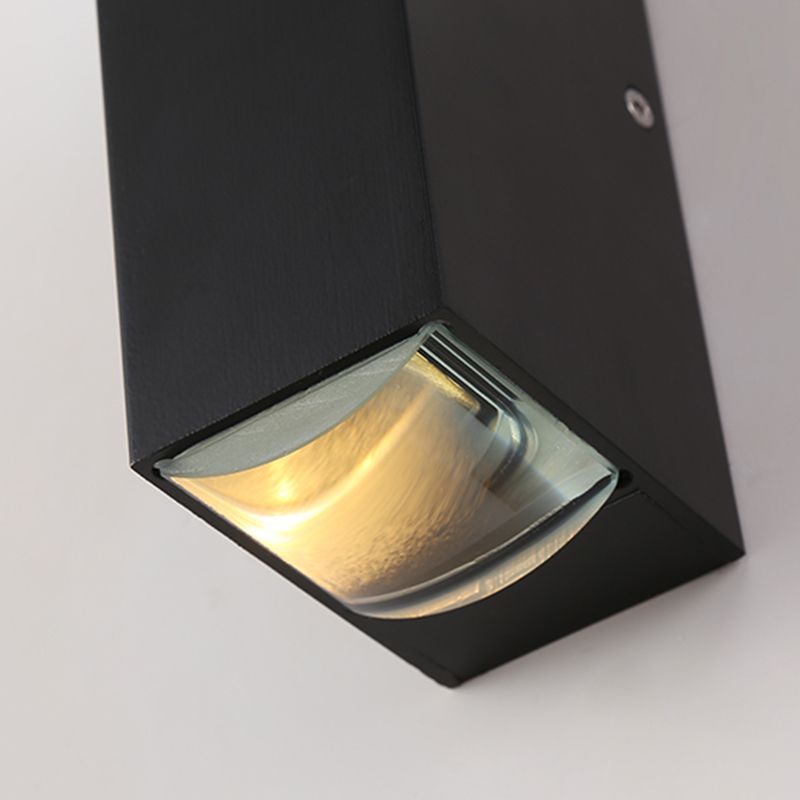 Moderner Stil quadratischer Schatten Wandleuchte Metal 2 Leuchten Wandmontage Beleuchtung in Schwarz