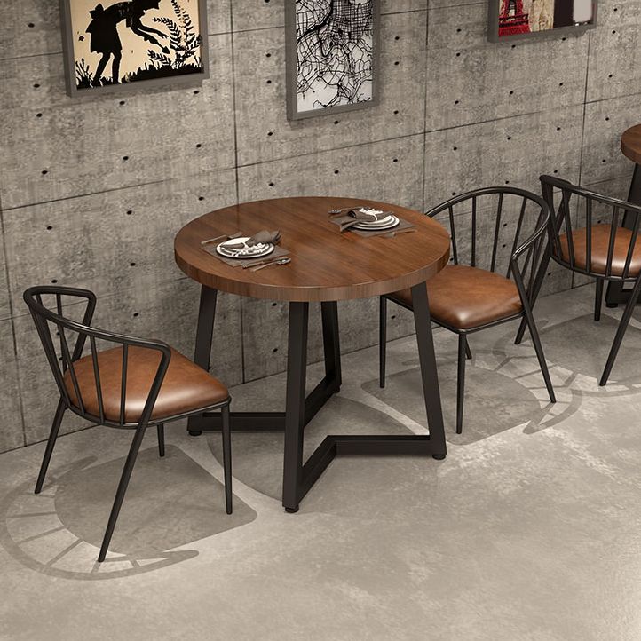 Table à manger industrielle table en bois massif en pin avec piédestal double noir pour le dîner de cuisine à domicile
