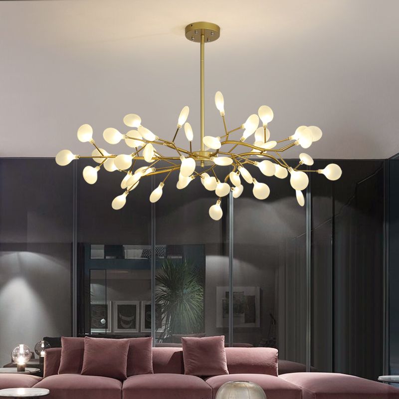 Metal Branch Shape Chandelier Nordic Style Fireflies Chandelier Lamp for Living Room