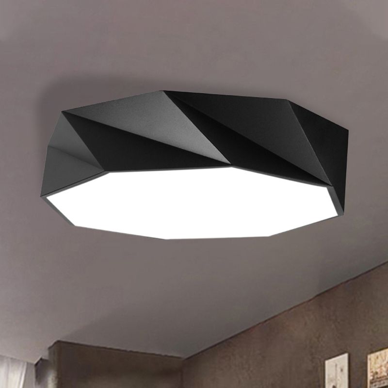Concava / Convx Shape Metallo Flush Montaggio Illuminazione Moderno Led Bianco / Nero Flush Tetto, 16 "/19.5" /23.5 " wide