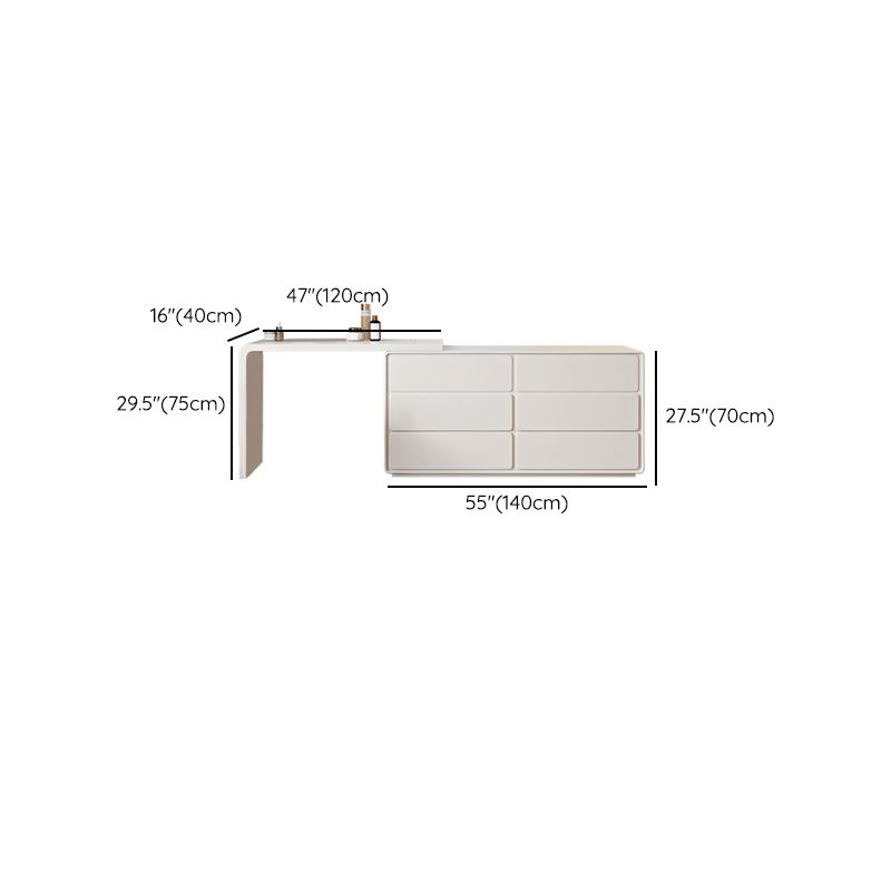 White Wooden Lighted Mirror With Drawer Bedroom Vanity Dressing Table