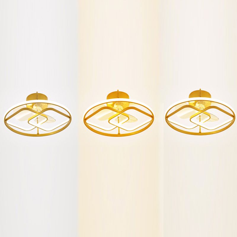 Minimalistische kreisförmige Deckenventilator Leuchte Acryl Schlafzimmer LED LED LEMI BUSH MOUNT LAUT