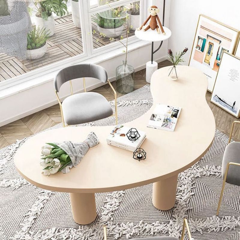 Contemporary Free Form Office Desk Pine Writing Desk for Home