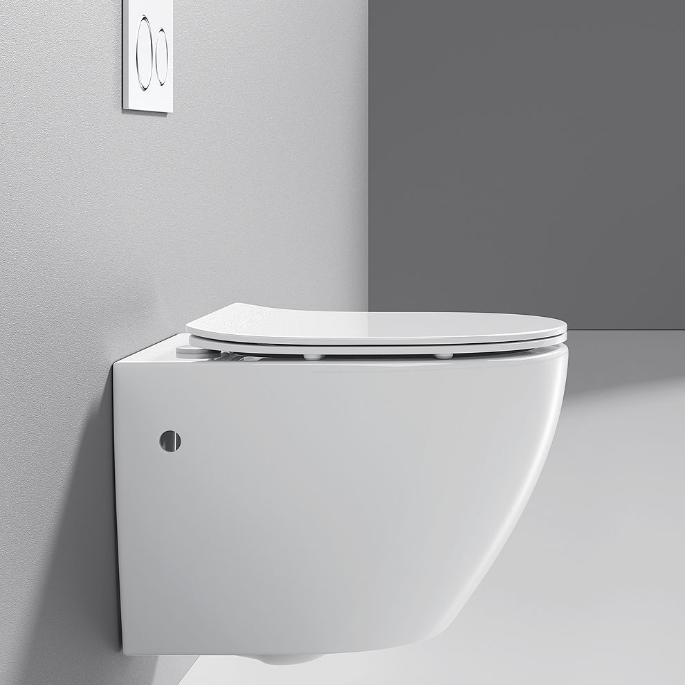Modern White Flush Toilet Wall Hung One-Piece Toilet with Slow Close Seat