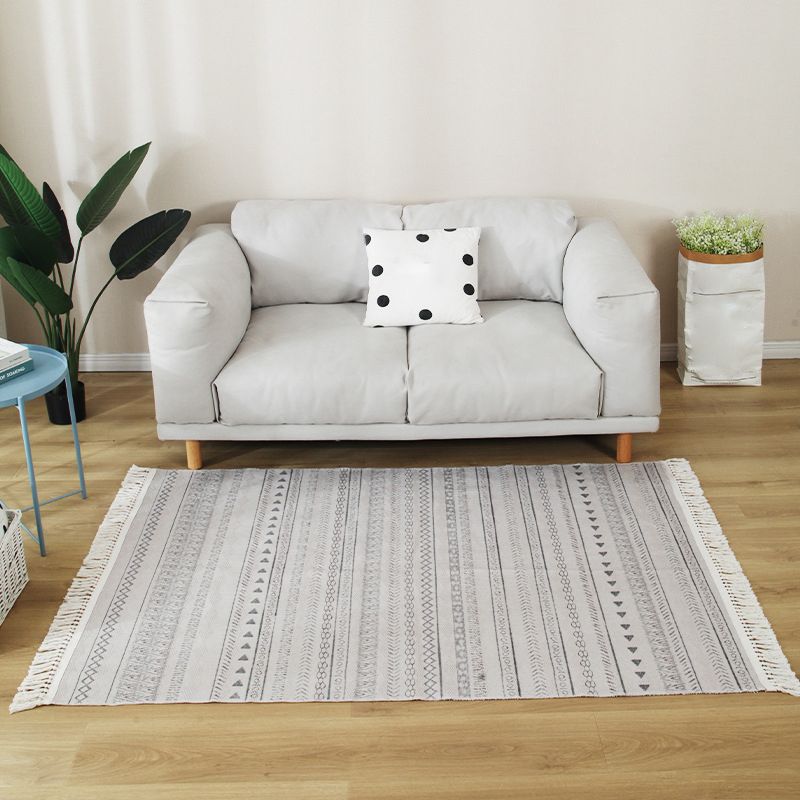 Stijlvolle boho chic tapijt multicolor geometrisch vloerkleed machine wassen tassel-getrimde tapijt voor huis