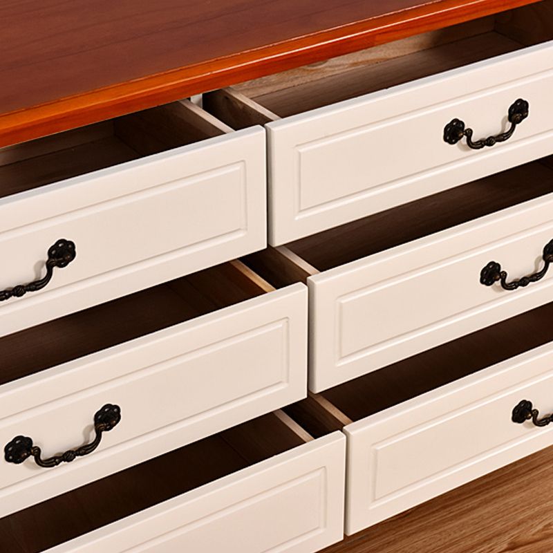 American Traditional Home Chest Solid Wood Storage Chest with Drawers