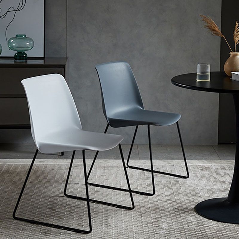 Contemporary Style Chair Dining Armless Side Chair with Metal Legs