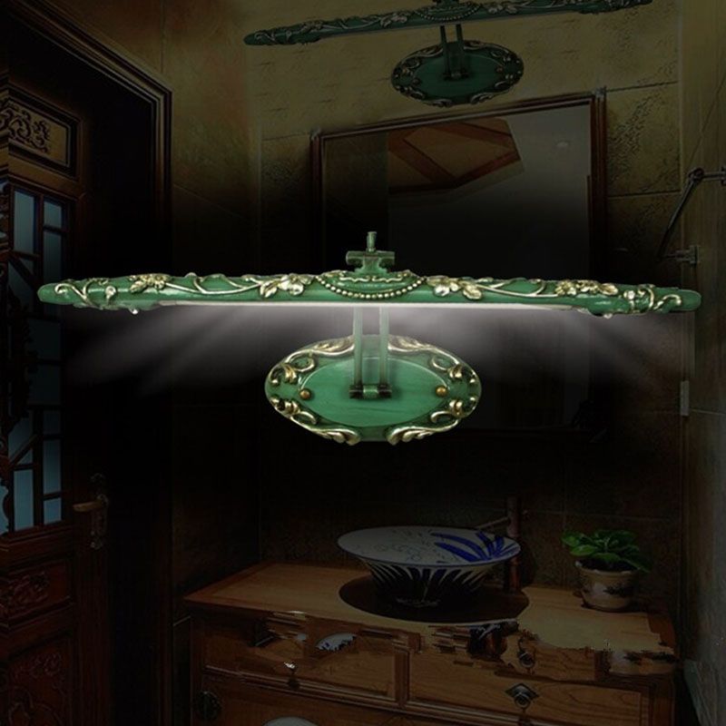 Traditional Carved Vanity Wall Light Adjustable Resin LED Sconce Light