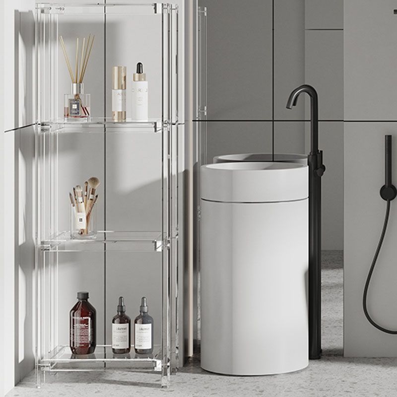 Contemporary Open Back Standard Bookshelf Acrylic Bookcase with Shelves