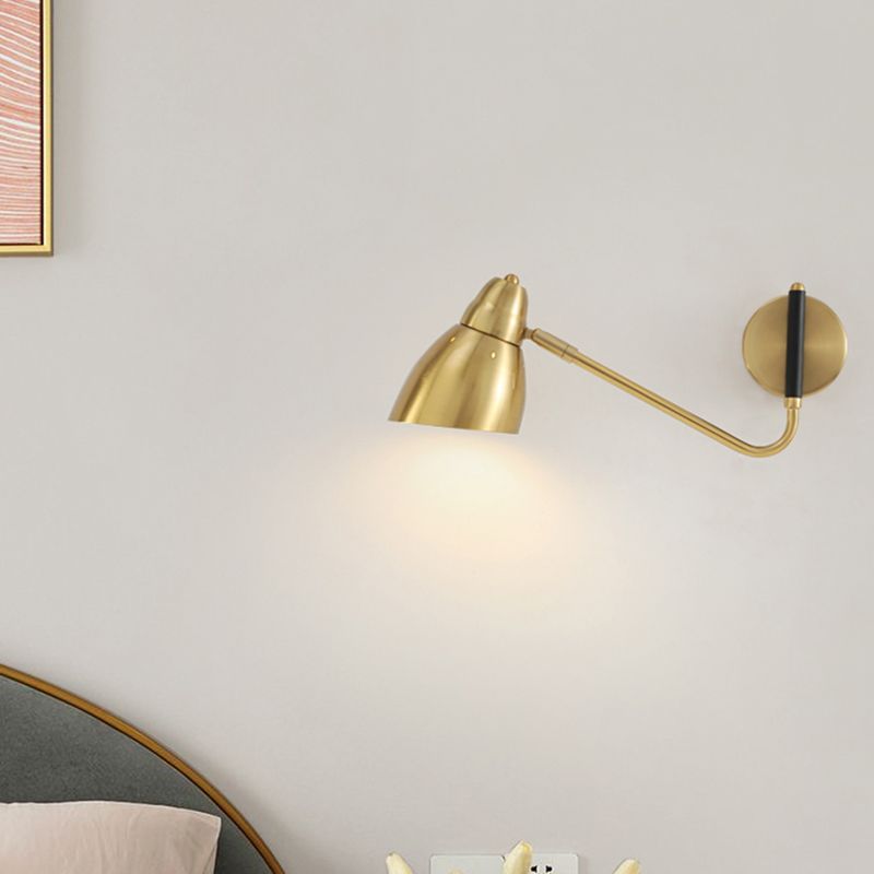 Black / White / Gold 1 - Light Wall Light Adjustable Metal Wall Armed Sconce