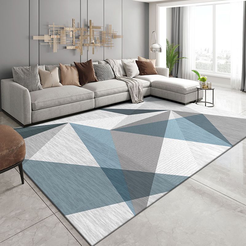 Modern Geometry Pattern Carpet Polyester Indoor Rug Non-Slip Backing Area Carpet for Home Decoration