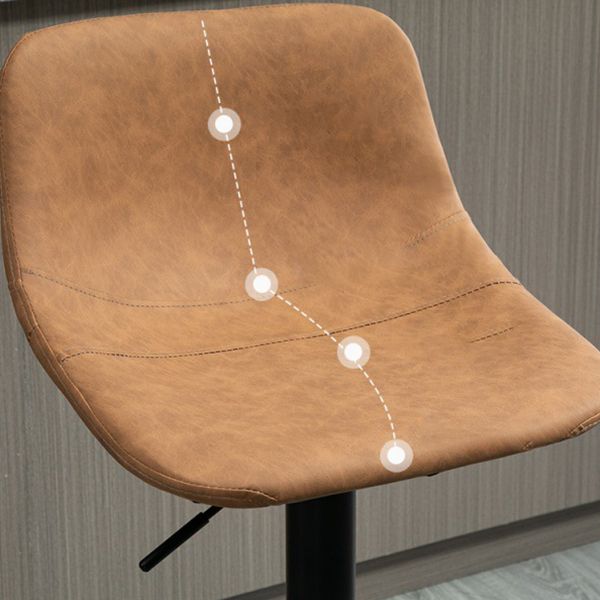 Industrial Metal Barstool Faux Leather Counter Stool for Home