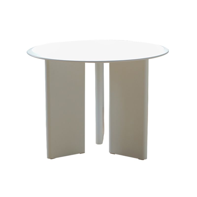Modern Wooden Dining Room Table for 2 Person White Round Top