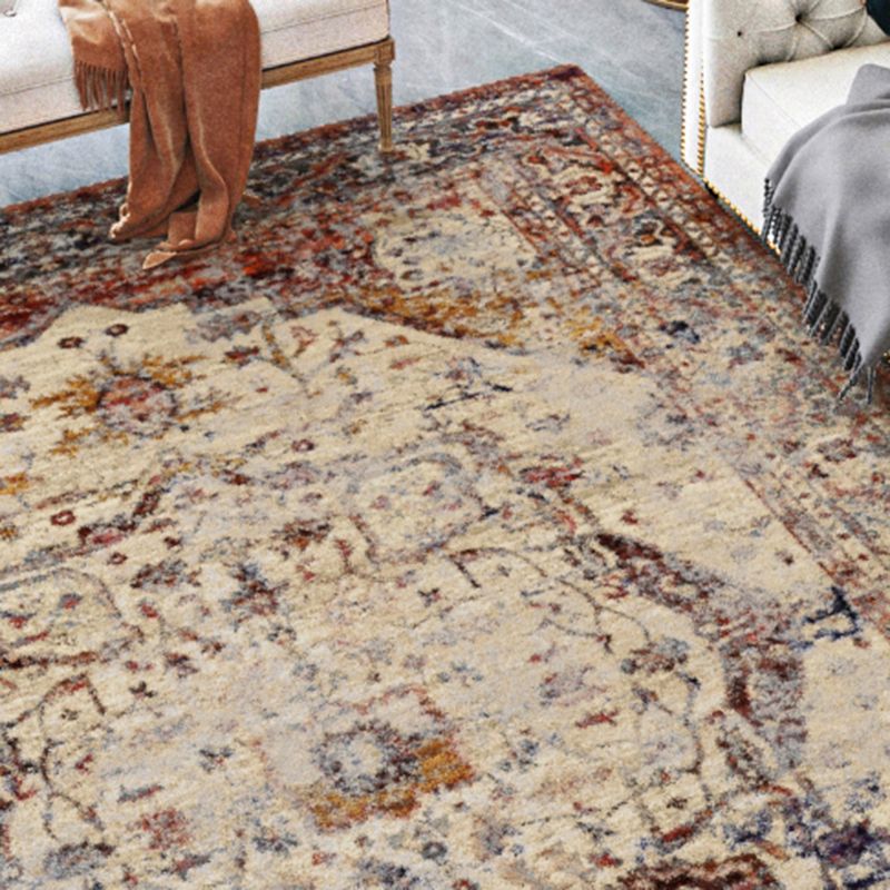 Mehrfarbiger ethnischer Print Teppich Polyester Retro Teppich Anti-Rutsch-Rücken-Innenteppich für die Heimdekoration