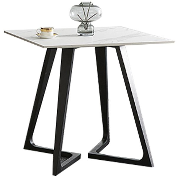Mesa de piedra con pedestal doble, mesa de comedor de estilo industrial para interiores